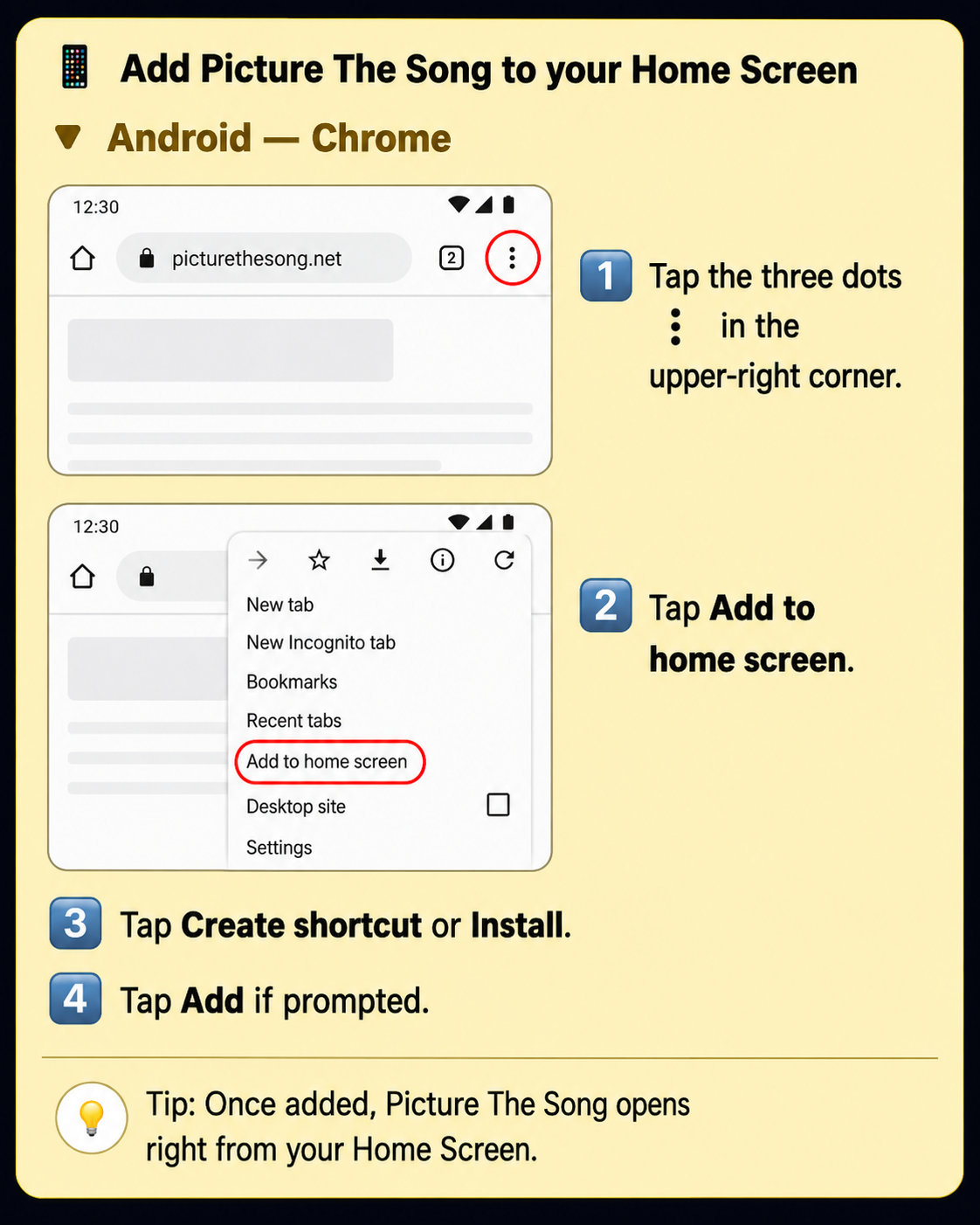 How to add Picture The Song to your Android Home Screen