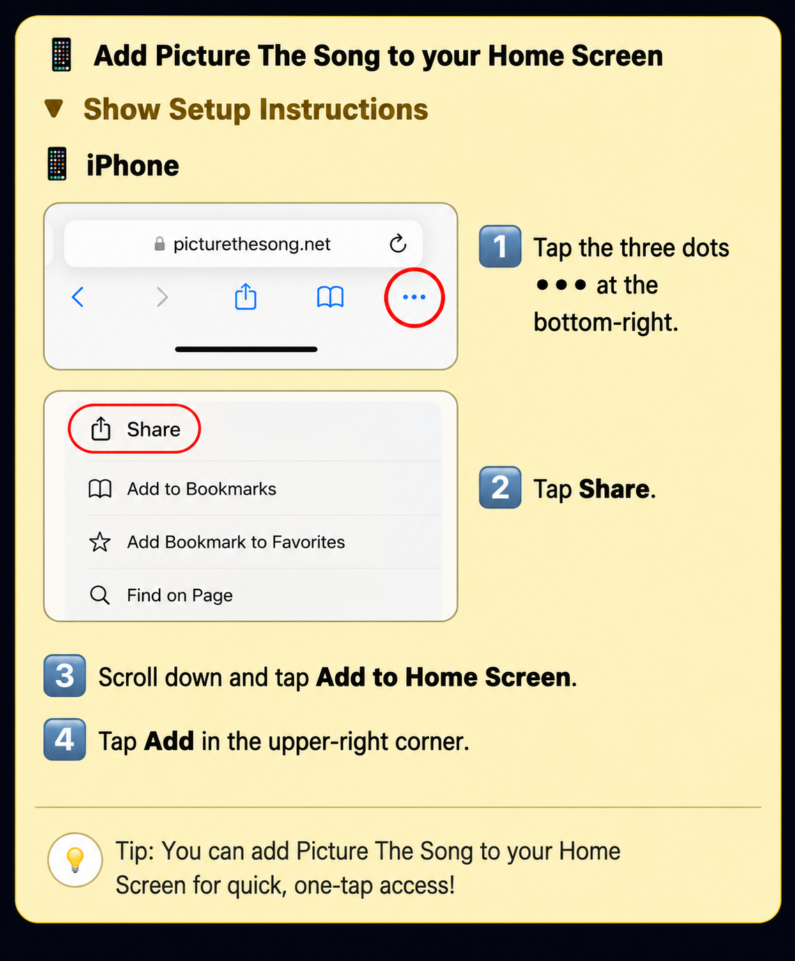 How to add Picture The Song to your iPhone Home Screen